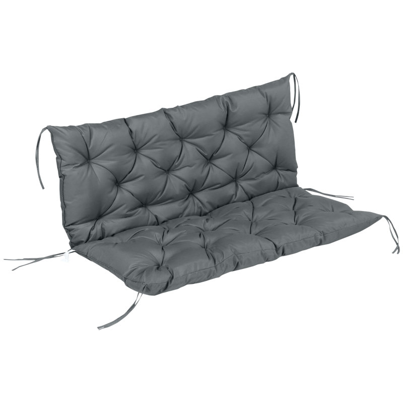 Outdoor Seat Cushion, Grey, 55cm H x 120cm W x 55cm D
