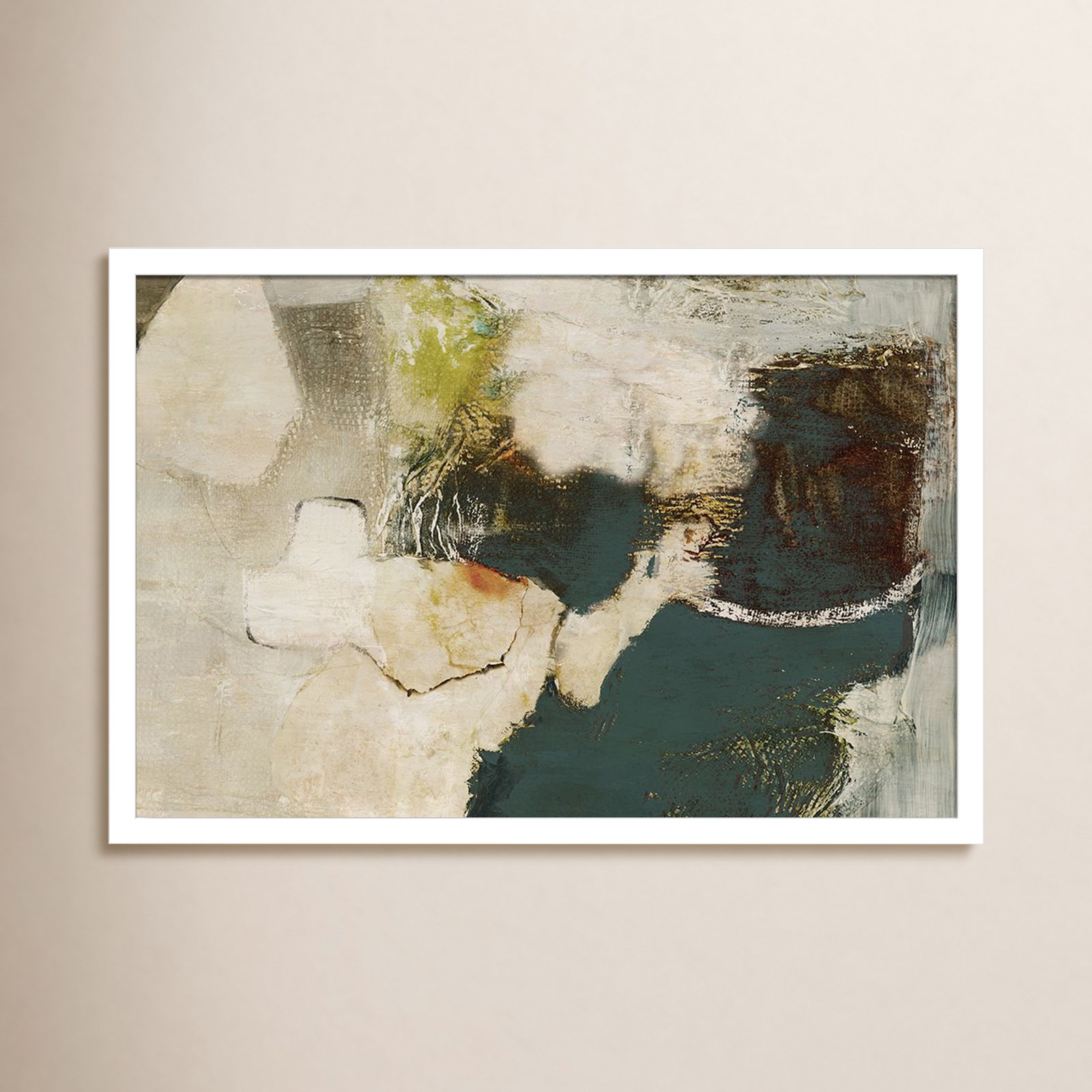 Obscured in Blue Print by PI Studio, White, 17" H x 25" W