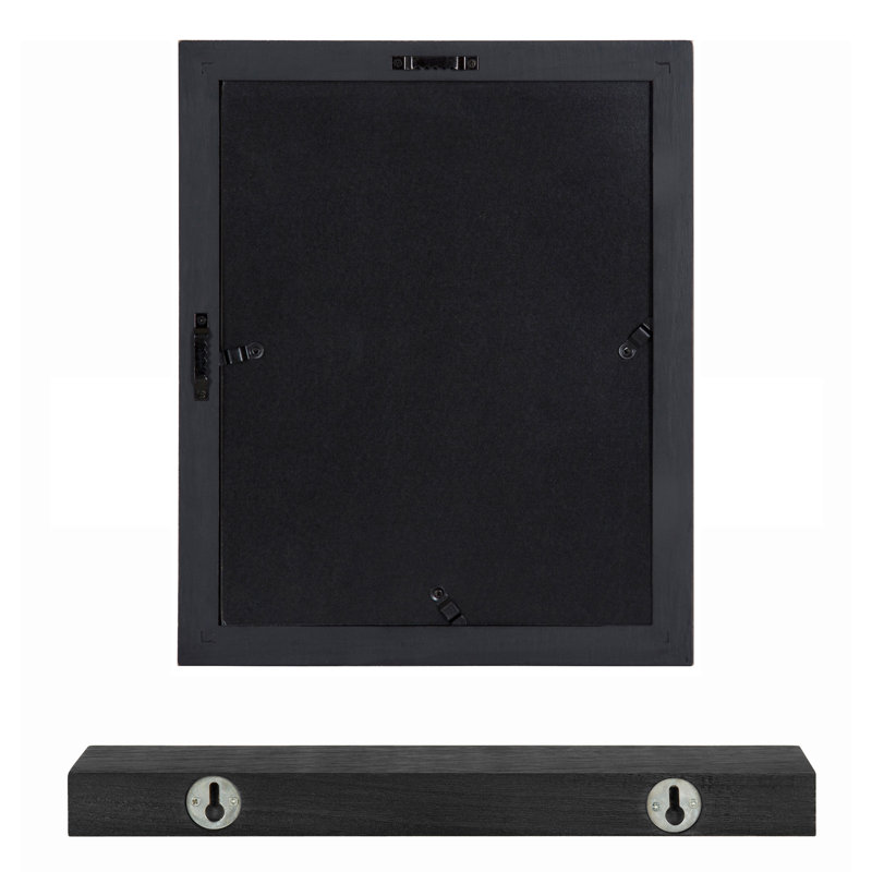Helf Wood Beveled Picture Frame - Set of 10 with Mat, Multi/Black
