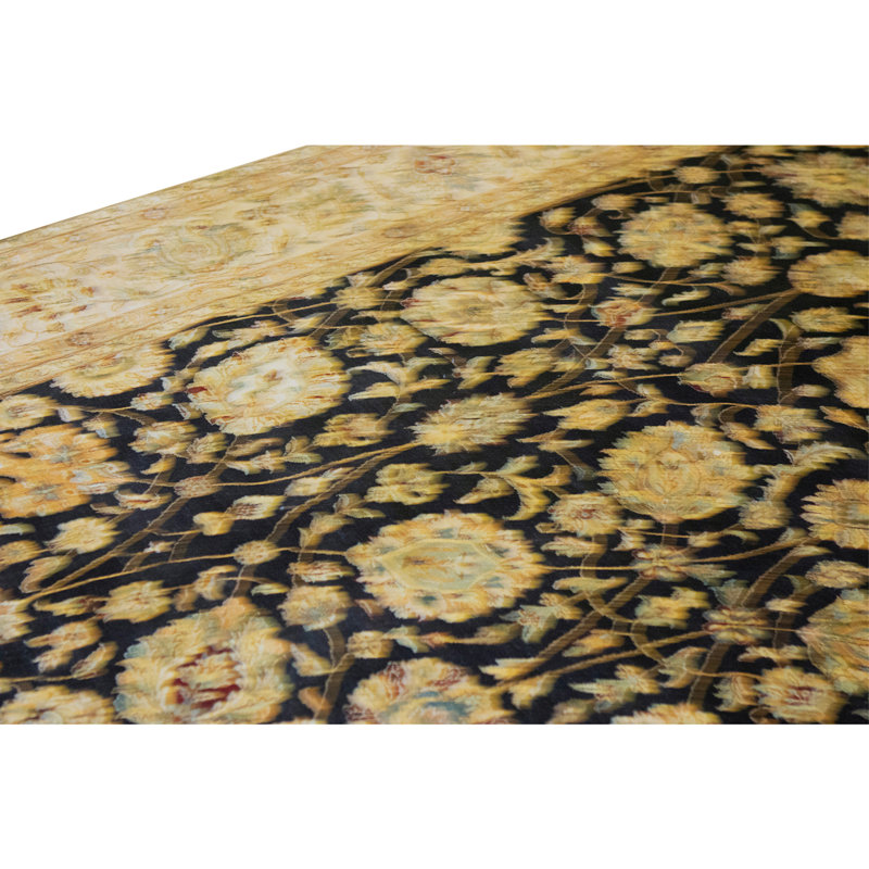 High-Quality Hand-Knotted Black And Brown Area Rug