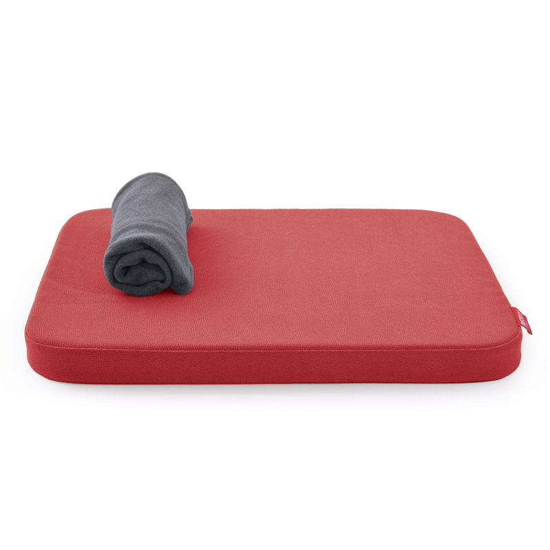 Orthopedic Microfibre Pet Bed, Medium (80cm W x 60cm D), Red
