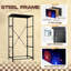 Commode de rangement verticale 4 tiroirs drapeaux américains éclatants avec feux d'artifice rouge et bleu nuit festive avec tiroirs en bois