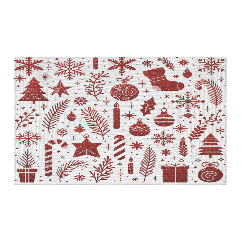 Shimmering Christmas Braided Rug, Rectangle 3' x 5'