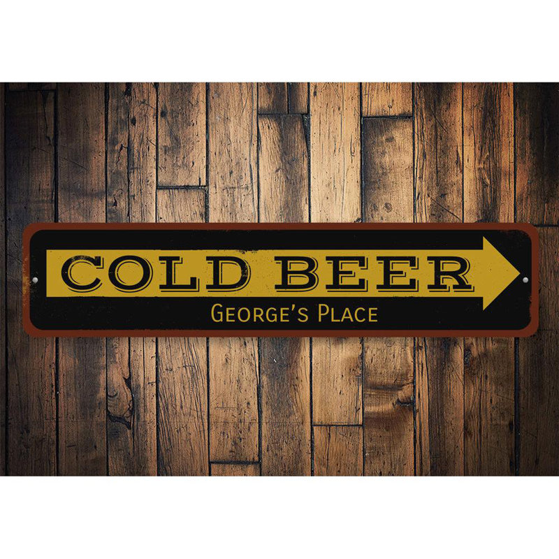 Enseigne froide en aluminium «Cold Beer», H 4 po x l 18 po x P 0,04 po, Oui