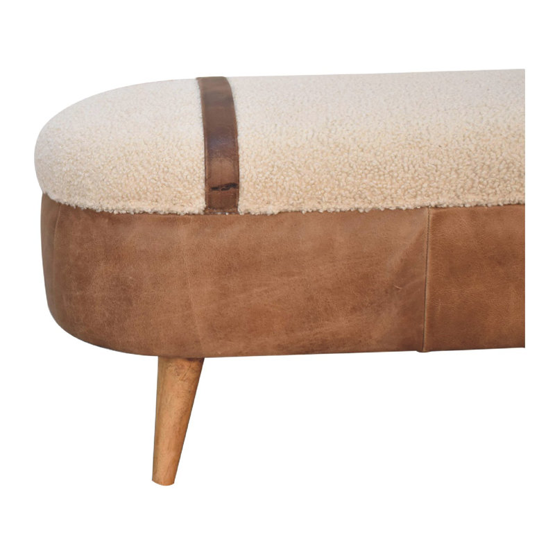 Boucle Upholstered Storage Bench