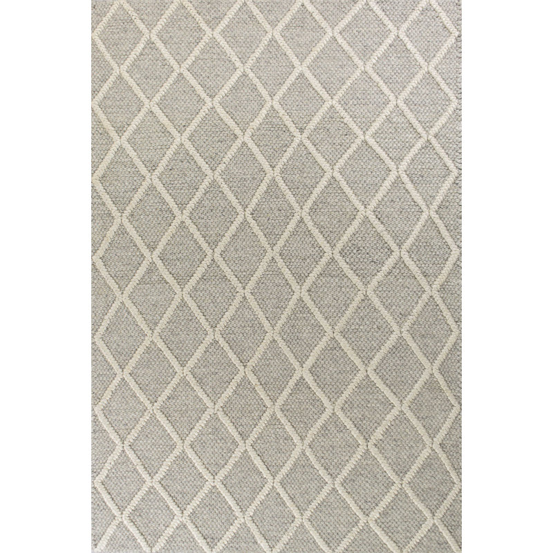 Tapis gris en laine 5 pi x 7 pi
