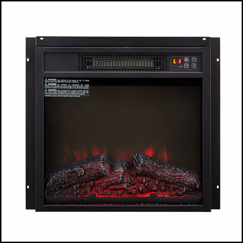 Foyer électrique encastrable 18 po 1400 W avec luminosité de flamme réglable et conception multifonctionnelle pour un chauffage confortable et efficace