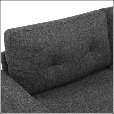 Canapé rembourré capitonné moderne de 67,7 pouces de largeur Mid-Century avec pieds robustes en bois pour une assise élégante et confortable