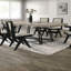 Ensemble de salle à manger 7 pièces en bois d'hévéa avec 2 fauteuils et 4 chaises d'appoint