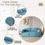 Présentation du canapé: canapé-lit en velours bleu - un bijou de salon à double usage avec option de lit escamotable
