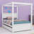 Adwoa Wood Canopy Bed with four Drawers-165946727