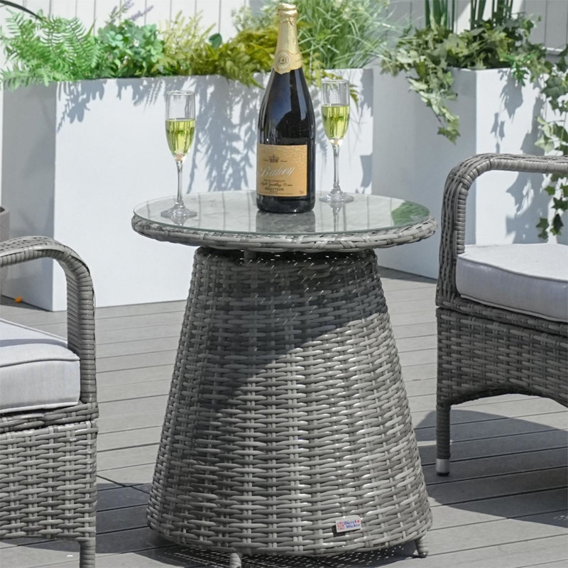 Joseph Wicker End Table, Gray