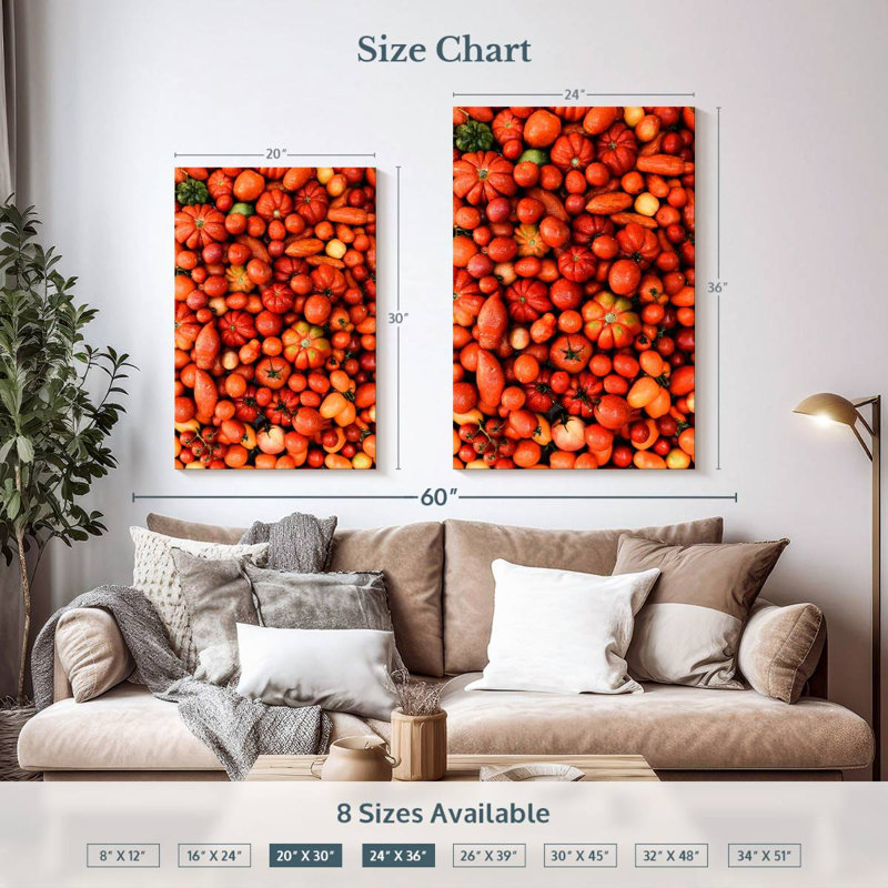 Yarlin Red And Orange Vegetables, 36" H x 24" W