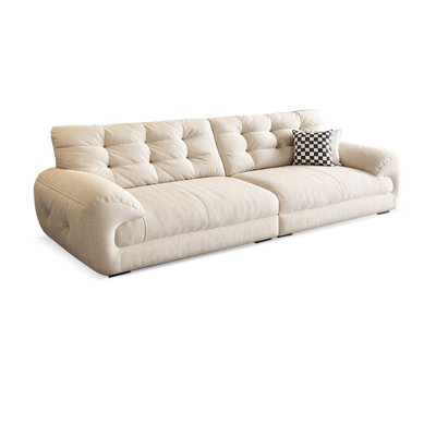 Canapé modulaire en chenille blanc crème