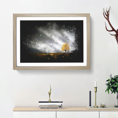 Lone Tree at Dusk - Picture Frame Graphic Art Print