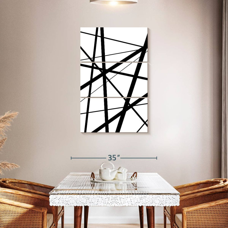 Avery BW Geo Lines I, 45" H x 28" W