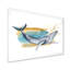Baleine bleue sur fond blanc - Peinture sur toile-67230055-67230061