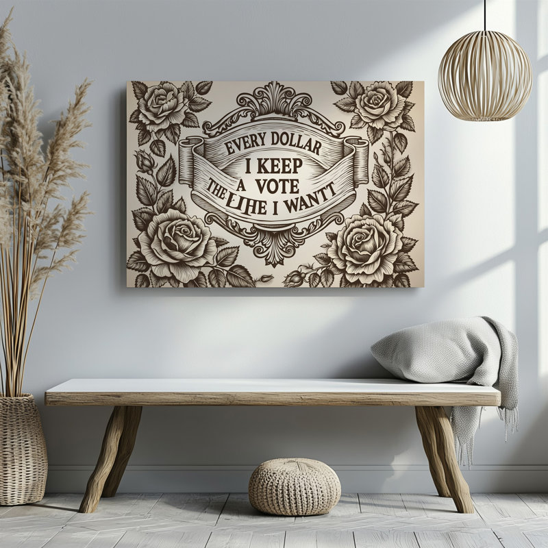 Toile, création d'une illustration de style rétro mettant en vedette une bannière centrale, H 20 po x l 20 po