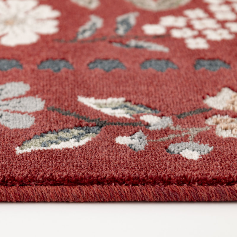 Erin & Ben Co. LAURA - Tapis tissé rouge Cinnabar, 5'3"x7'7", Cinnabar Red/Multi