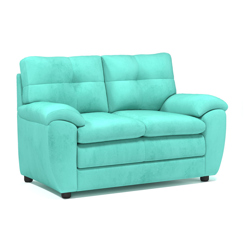 Kenn Upholstered 62.5'' Loveseat, Bulldozer Caribbean