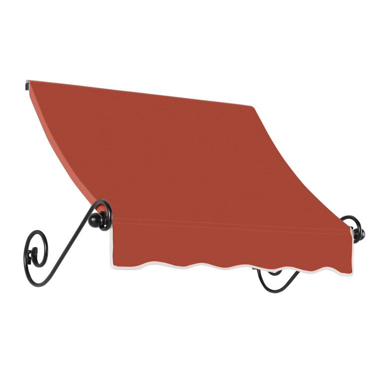 Awntech Charleston Acrylic Fabric Awning with Iron Scroll Arms