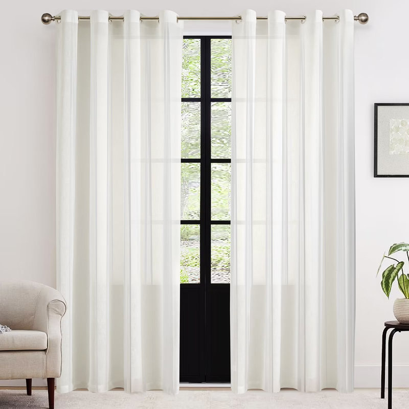 Sheer Curtain Pair, 52" W x 84" L