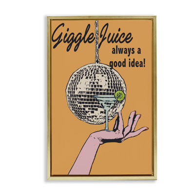  Toile flottante encadrée «Giggle Juice Cocktail» par Graffi * Tee Studios