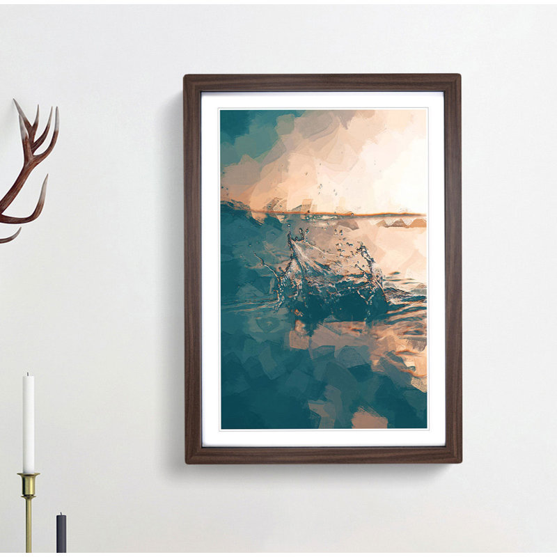Make a Splash in Abstract - Picture Frame Graphic Art Print, Walnut, 76cm H x 50cm W x 2cm D