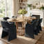Ensemble de table de salle à manger pour 6 personnes avec table ovale extensible et 6 chaises rembourrées en tissu-1911486567