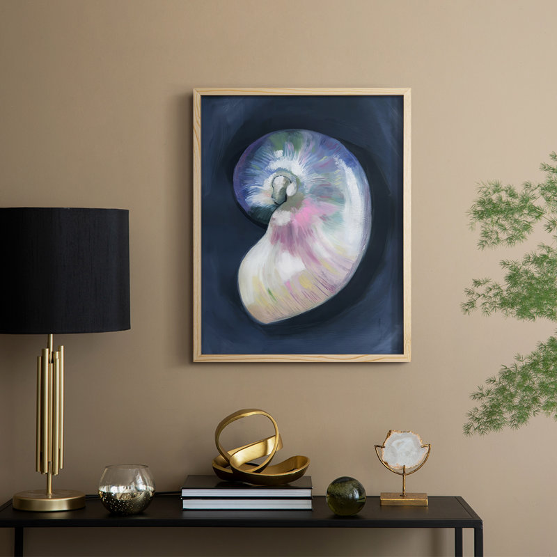 Lost Shell II Framed Print - Solid Wood, Natural, 11" H x 9" W