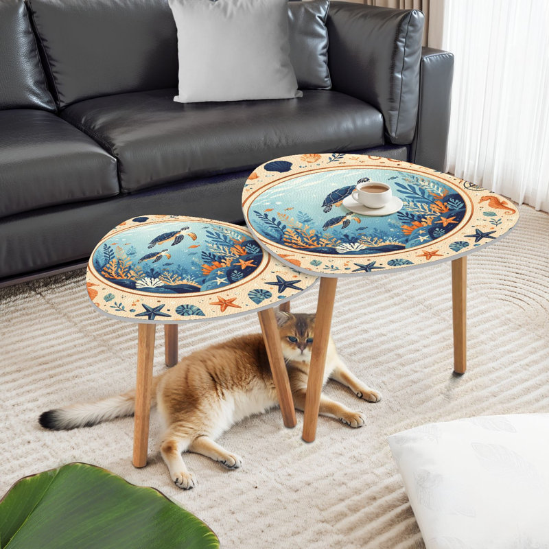Ensemble de 2 tables basses gigognes Triangle