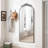58"x24" Arched Full Body Mirror with Vintage Ornate Carved Applique on Top, Hanging Wall Mounted Mirror, for Living Room Bedroom Retro Home Decor Mirror, Antique Silver