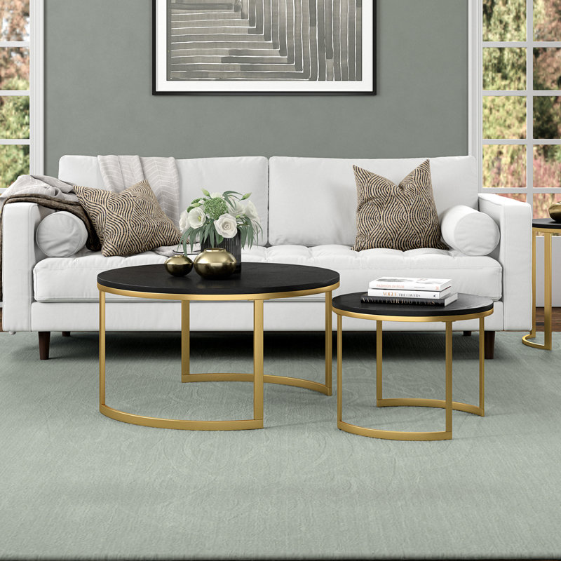 Liani Sled Coffee Table, Brass