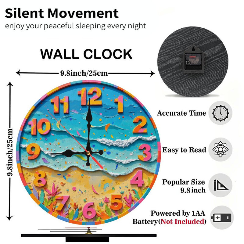 Horloge murale plage et plage