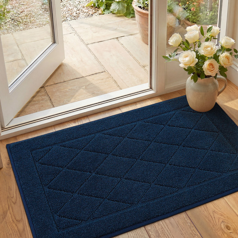 Tapis de porte antidérapant avec support en caoutchouc et tapis d'entrée antidérapant à l'intérieur, L 32 po x L 48 po