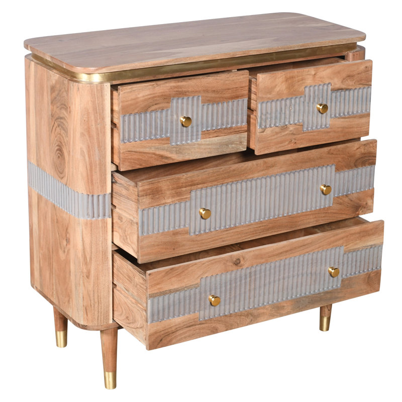 Keiper Solid Wood 90cm W 5 - Drawer Chest of Drawers