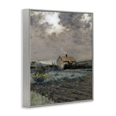 Cabane en giclée encadrée champ couvert, design par lettré et doublé