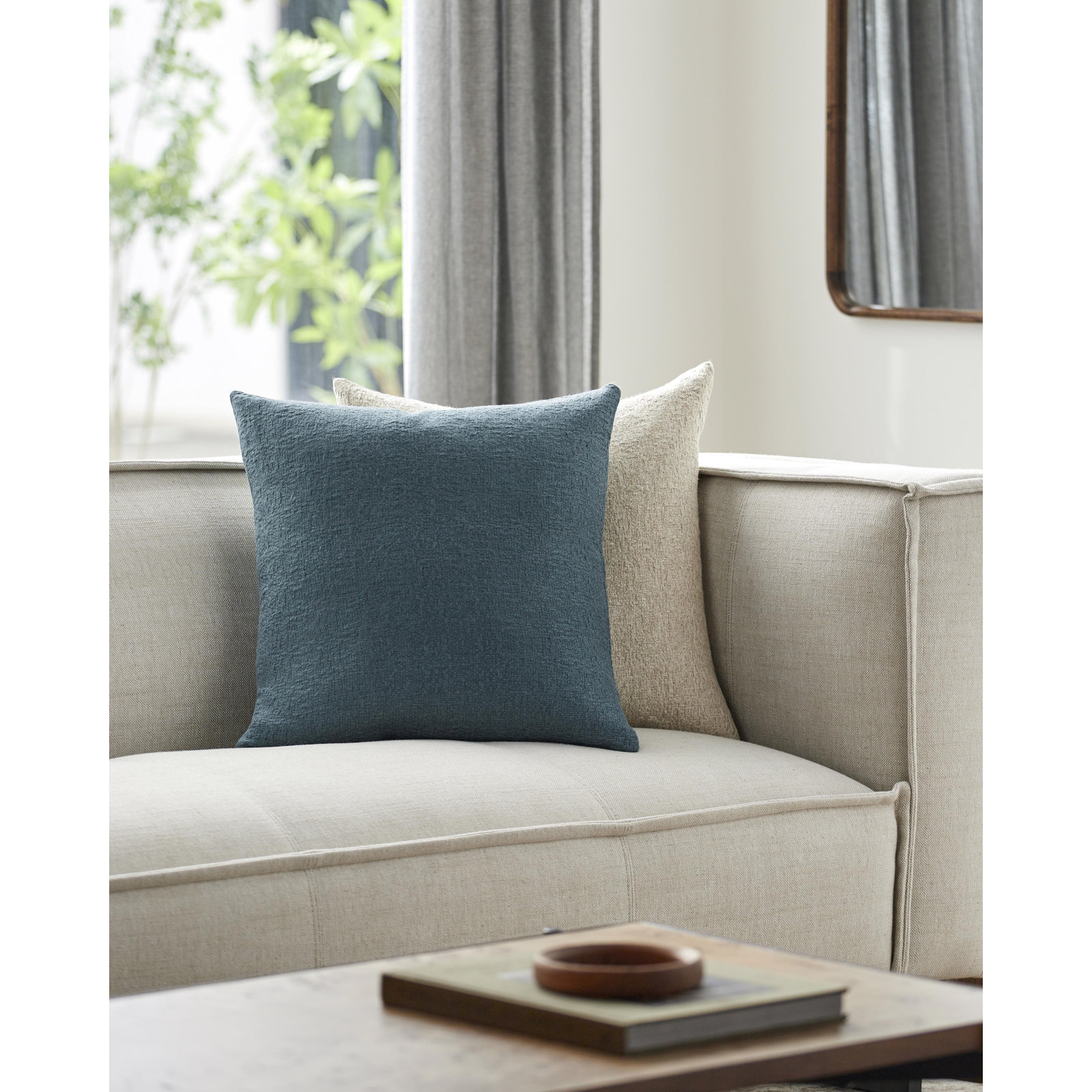 Alcona Throw Pillow, 20"H x 20"W, Pillow Cover Only - No Insert, Electric Blue