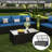 8-Piece Outdoor Wicker Sectional Sofa Set With Fire Pit Table, Ottomans & Storage Table, All-Weather Patio Conversation Set For Backyard, Garden & Poolside-249625257-250188463