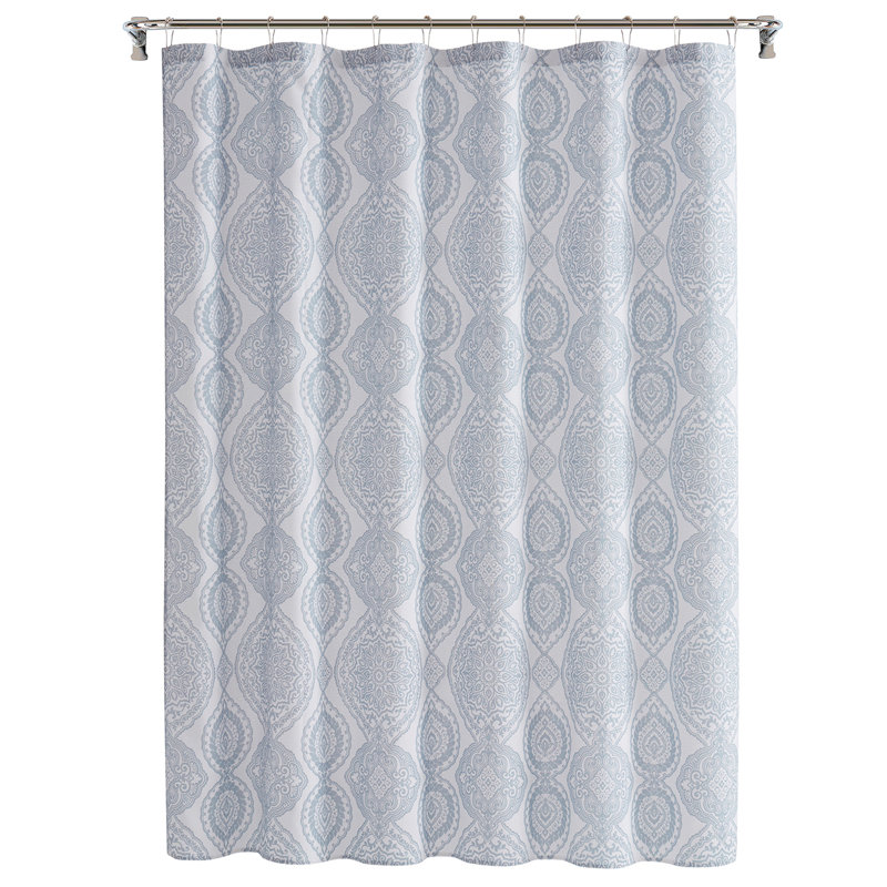 Rideau de douche en tissu damassé Carter, 72 po x 72 po, gris