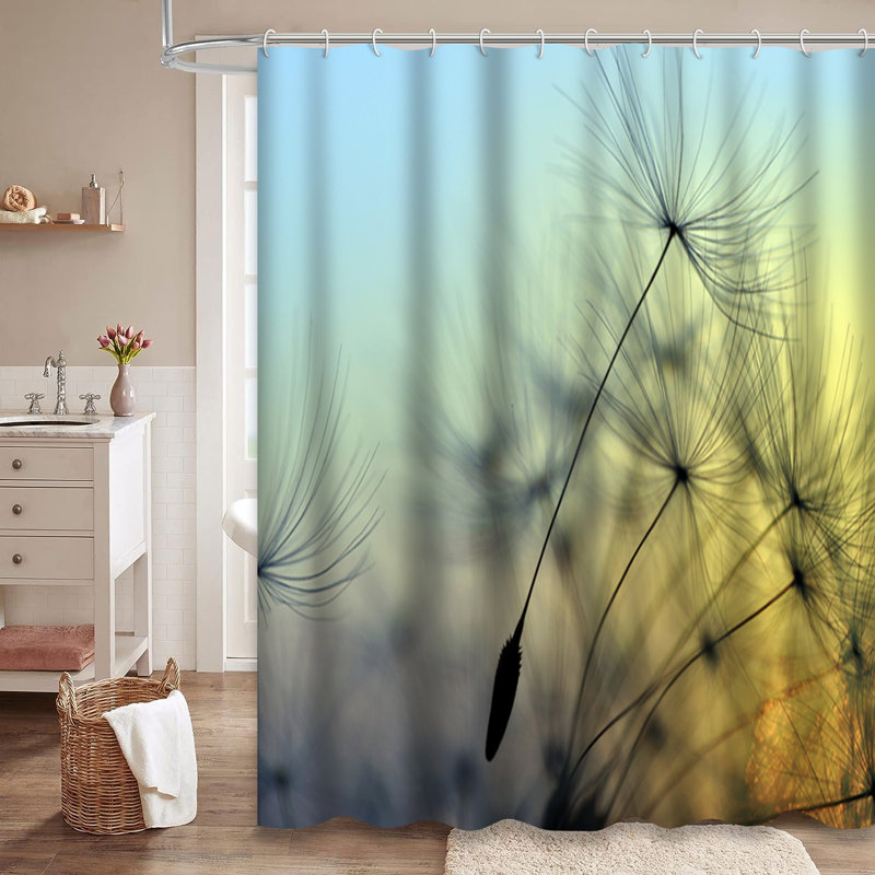Rideau de douche Golden Sunset Dandelion, L 72 po x l 78 po