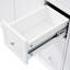 Meuble-lavabo 60 po avec lavabo double en résine, 3 tiroirs et 4 portes (2 avec tablettes doubles), pieds en bois massif, fermeture en douceur