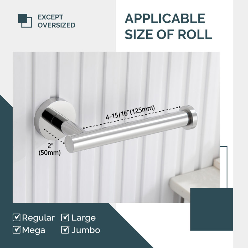 Wall Mounted Toilet Paper Holder, Polished Chrome