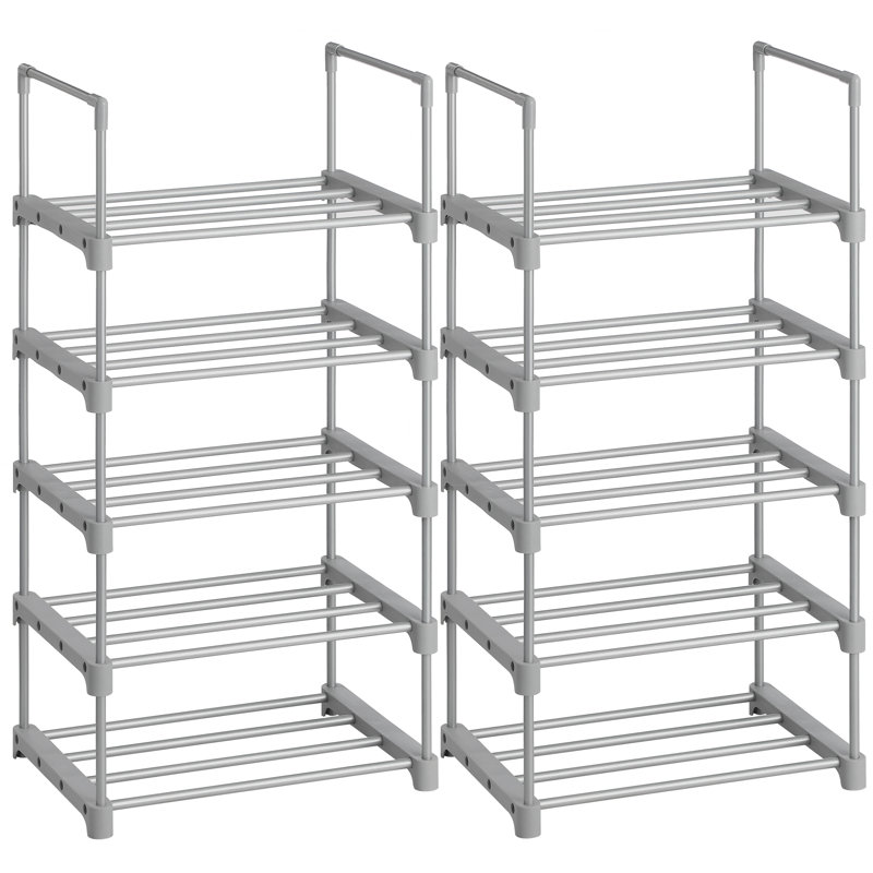Blaris 10 Pair Shoe Rack, Grey