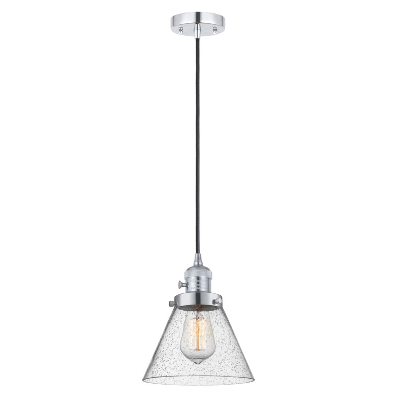 Angjelina 1 - Light Single Pendant, No Bulb Included, 129.13" H x 7.75" W x 7.75" D, Polished Chrome