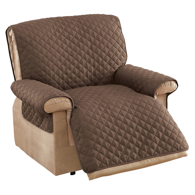 Housse pour fauteuil inclinable et réversible, Polyester à 100 % de couleur chocolat
