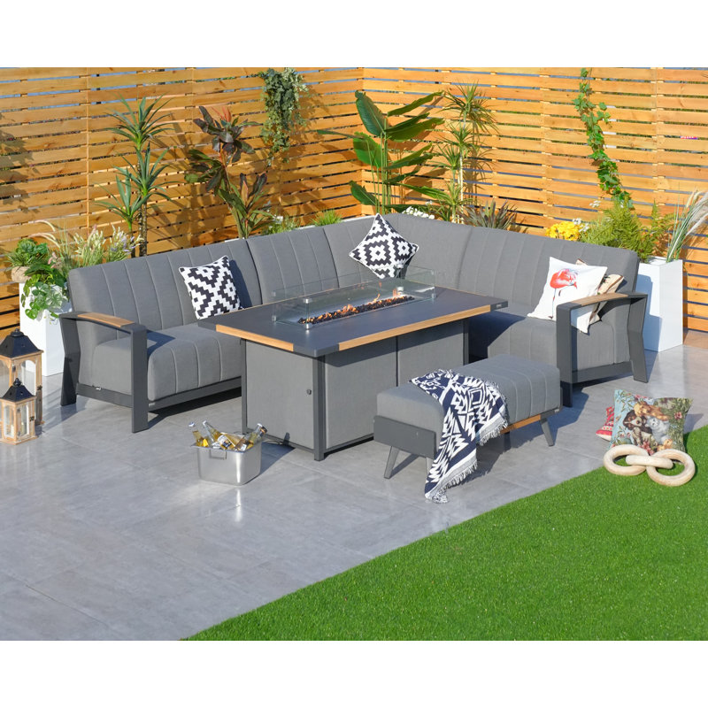 Ensemble de conversation modulaire avec coussins 4 pièces Speier
