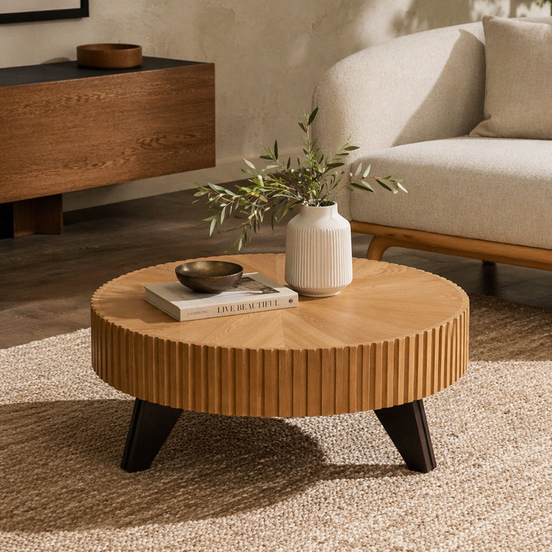 Table basse ronde 35,4 po, Natural, Natural, Natural