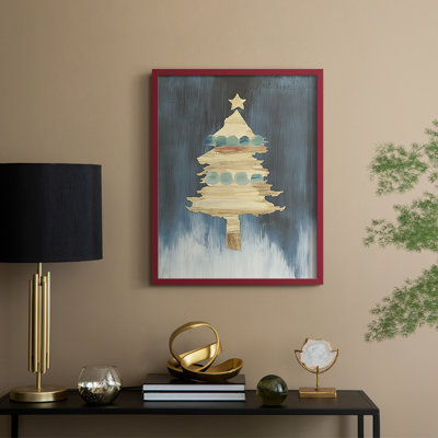 «Christmas Holiday Art CXCII», reproduction d'art encadrée - bois massif