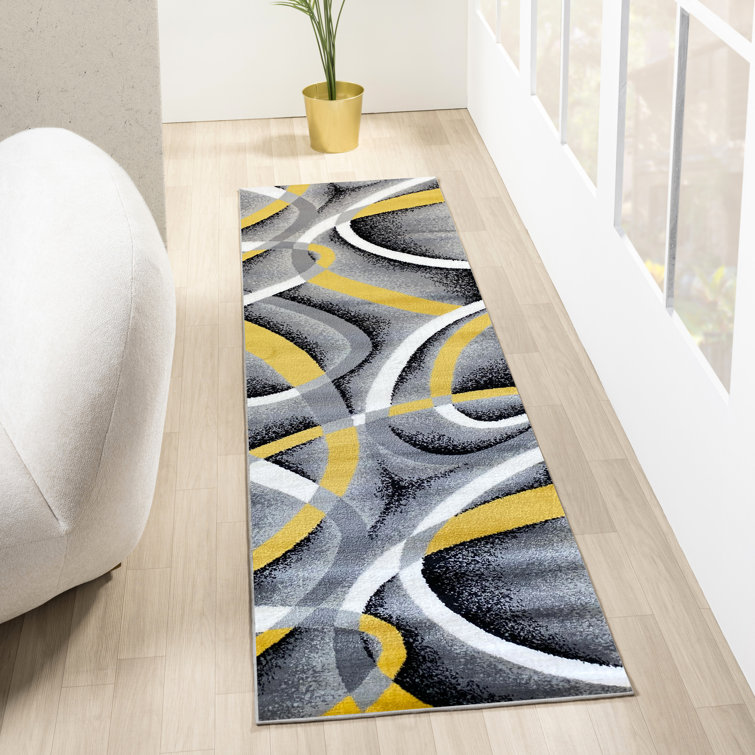 Arsenovic Power Loom Yellow/Gray Indoor Rug